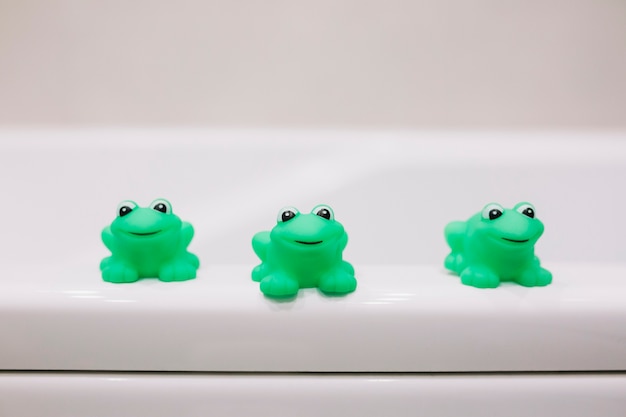 Rubber frogs for bathing