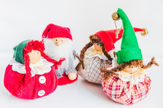 Rug dolls on white background