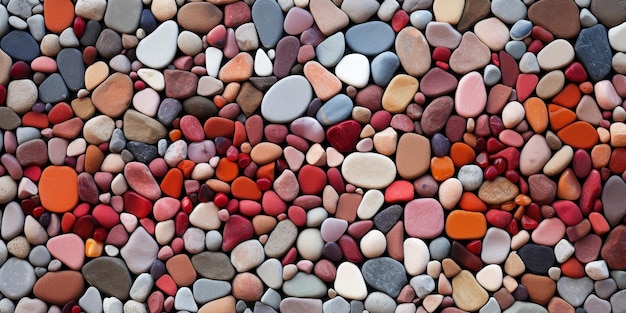 Free photo rugged mosaic of multicolored stones stacked in a sturdy wall