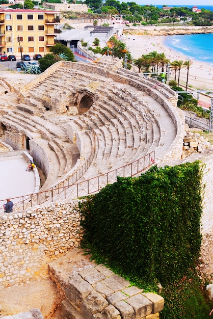 ruin of Roman amphitheater at Tarragona