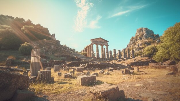 Ruins of ancient city AI generated image