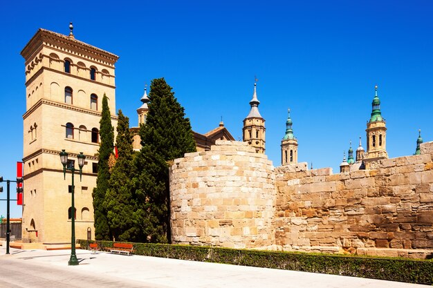 ruins of Roman Wall and Zuda Tower. Zaragoza