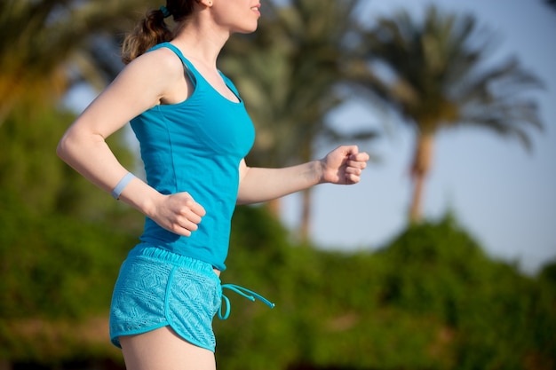 Runner woman, close-up