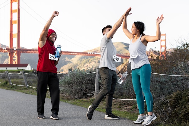 Runners training together