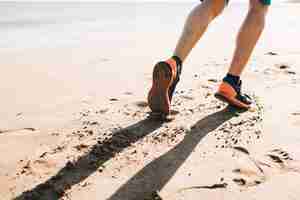 Free photo running on the sand