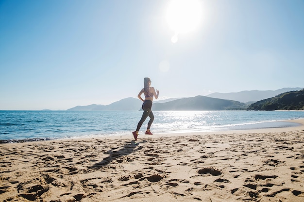 Free photo running on the sand