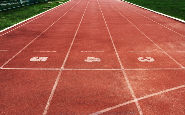 Running tracks at a stadium