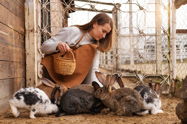 Rural life lifestyle growing rabbits