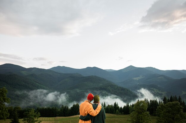 Rural travelers being close to each other