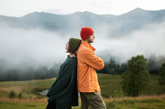 Rural travelers being close to each other