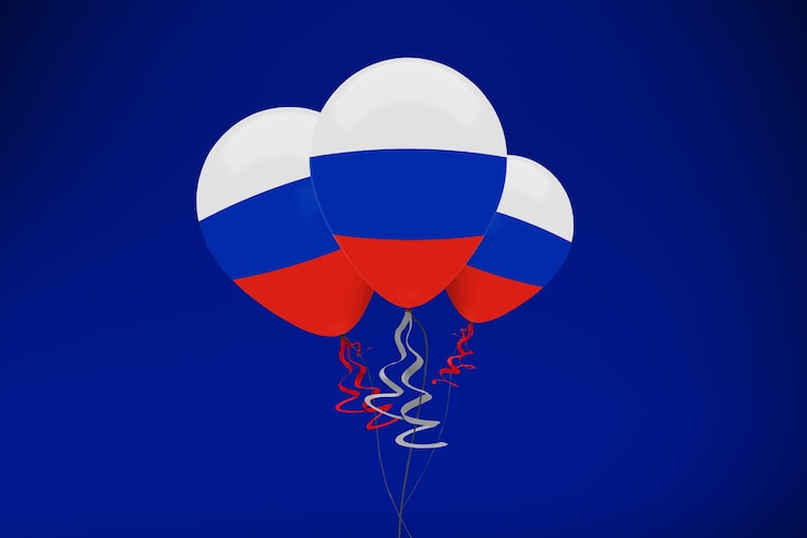 Бесплатный Фотография воздушные шары с флагом россии