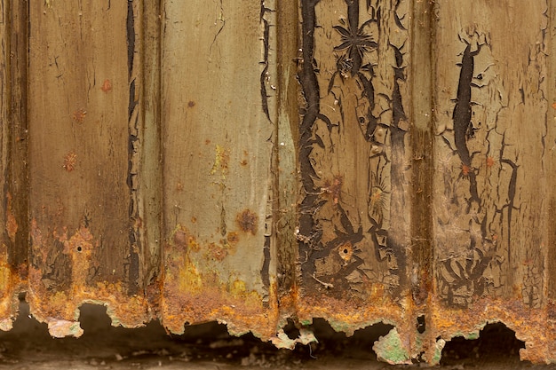 Rusted metal surface with paint chipping