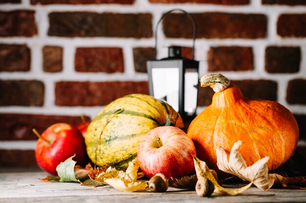 Rustic composition of autumnal harvest