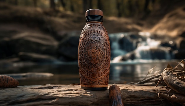 Free photo rustic jar blends ancient beauty in nature design generated by ai