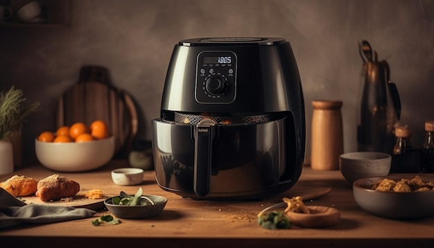 Foto gratuita tavolo da cucina rustico pane e caffè fatti in casa generati da ai