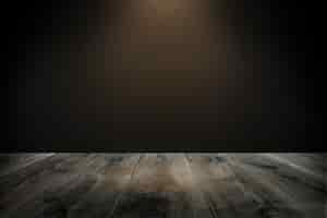Free photo rustic wooden plank with dark brown background