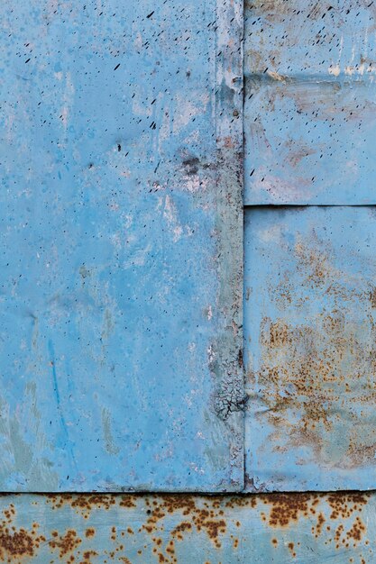 Rusty blue metallic wall