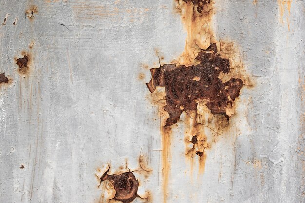 Rusty metallic surface with peeling paint