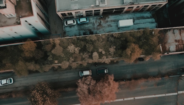 Free photo rusty old car speeds through abandoned city generated by ai