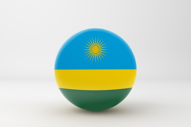 Rwanda Flag In White Background