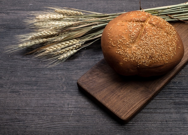 Rye sliced bread on the table