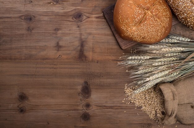 Rye sliced bread on the table