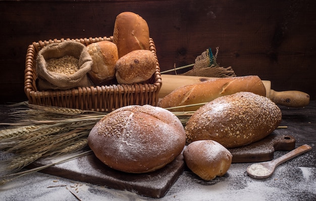 Rye sliced bread on the table