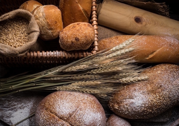 Rye sliced bread on the table