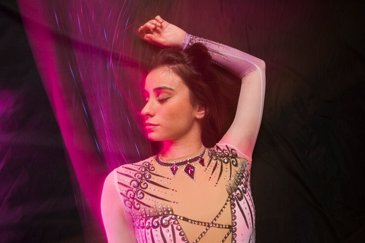 Rythmic gymnast posing
