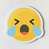 Бесплатное фото Грустное плачущее лицо смайлик символ