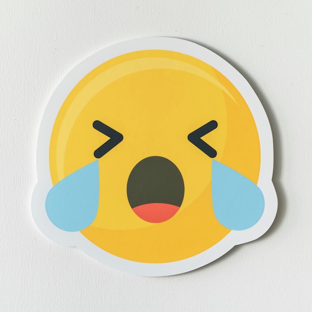 Sad crying face emoticon symbol