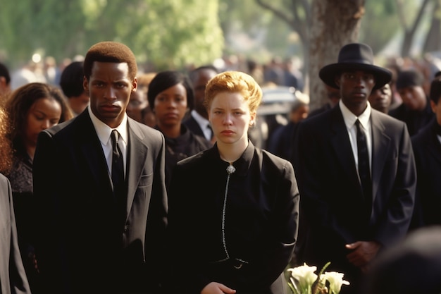 Sad family mourning at funeral