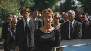 Free photo sad family mourning at funeral