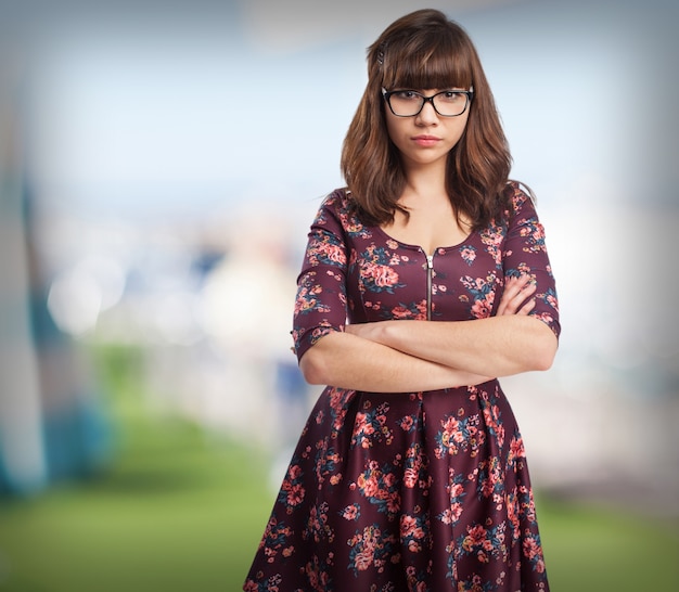 sad young-woman standing