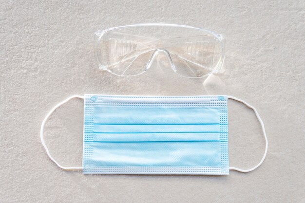 Safety construction glasses and medical mask