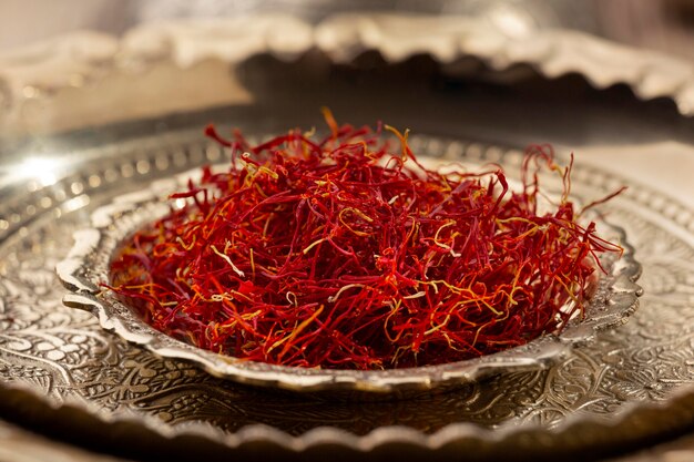 Saffron spice still life composition