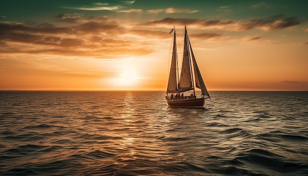 Sail into the horizon chasing freedom's dawn generated by AI