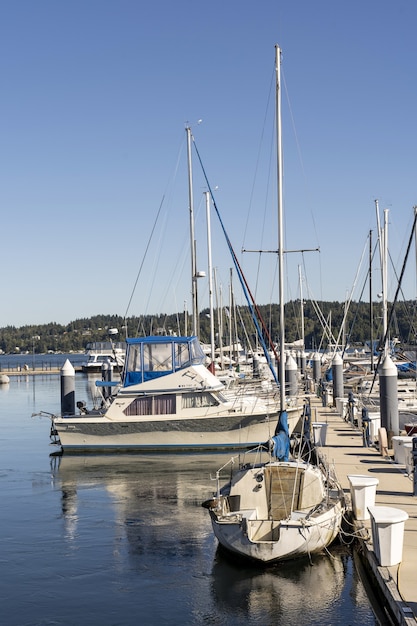 Sailing ships in Museum Harbor of Kappeln, Germany