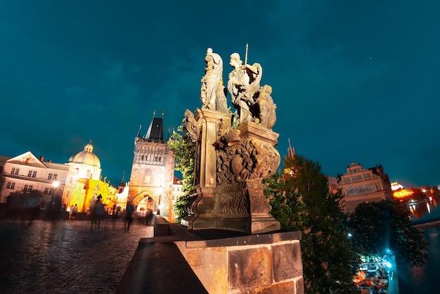 Saint barbara  margaret and elizabeth at charles bridge. prague  czech republic