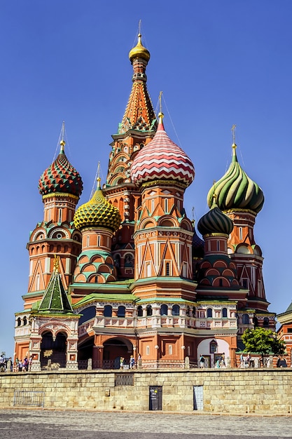 ロシア、モスクワの赤の広場の聖ワシリイ大聖堂