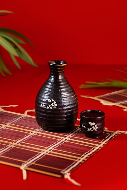 Sake japanese beverage in cup