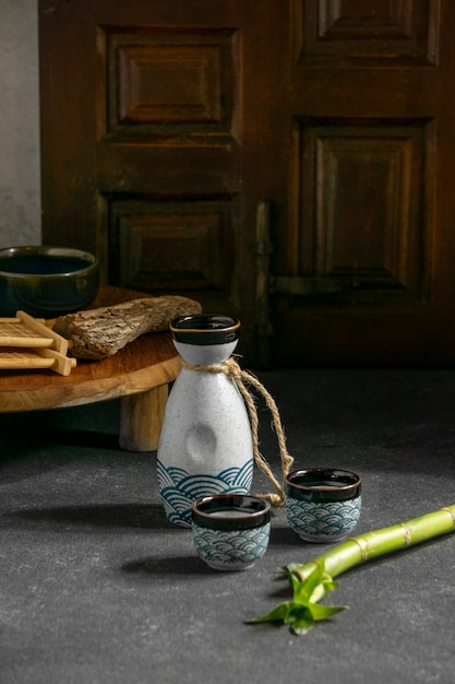 Sake japanese beverage still life