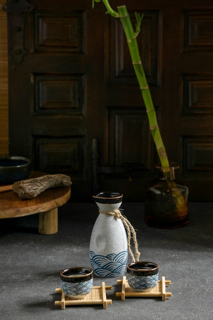 Free photo sake japanese beverage still life