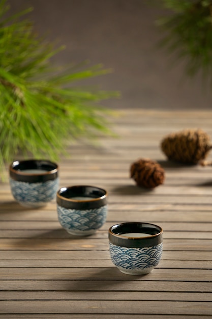 Sake japanese beverage still life