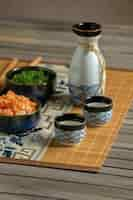 Free photo sake japanese beverage still life