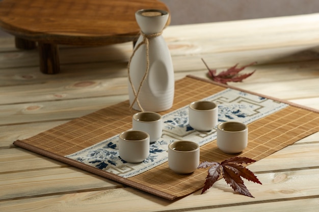 Free photo sake japanese beverage still life