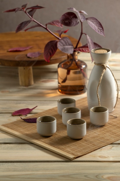 Free photo sake japanese beverage still life