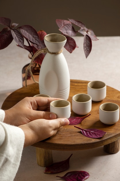 Free photo sake japanese beverage still life