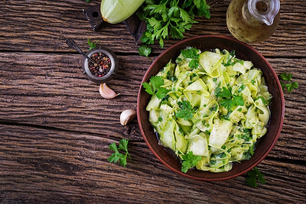 Salad of marinated zucchini in spices