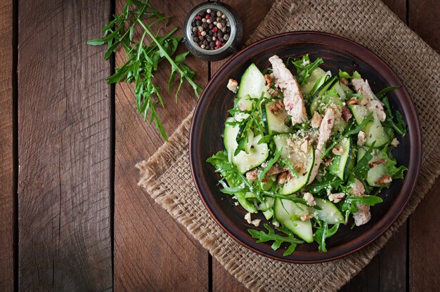 Salad with chicken and zucchini